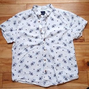 Ben Sherman White Floral Button Down Tee